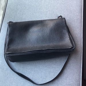 Kara Black Pebbled Leather Crossbody Bag